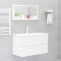 vidaXL Espejo de baño madera contrachapada blanco brillo 80x10,5x37 cm vidaXL Espejo de baño madera contrachapada blanco brillo 80x10,5x37 cm