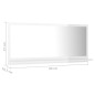 vidaXL Espejo de baño madera contrachapada blanco brillo 80x10,5x37 cm vidaXL Espejo de baño madera contrachapada blanco brillo 80x10,5x37 cm