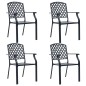 vidaXL Sillas de jardín 4 unidades diseño de malla acero negro