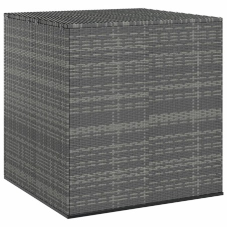vidaXL Baúl de cojines para jardín de ratán PE gris 100x97,5x104 cm