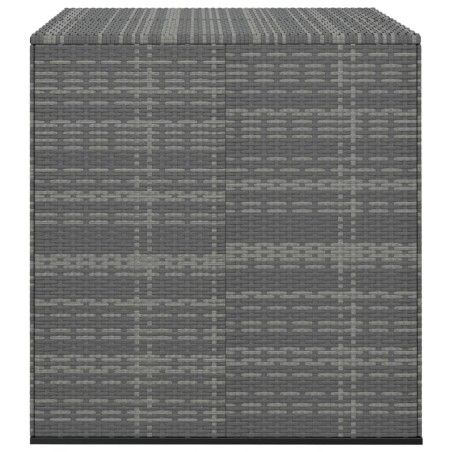 vidaXL Baúl de cojines para jardín de ratán PE gris 100x97,5x104 cm