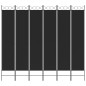 vidaXL Biombo divisor de 6 paneles de tela negro 240x220 cm vidaXL Biombo divisor de 6 paneles de tela negro 240x220 cm