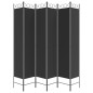 vidaXL Biombo divisor de 6 paneles de tela negro 240x220 cm vidaXL Biombo divisor de 6 paneles de tela negro 240x220 cm