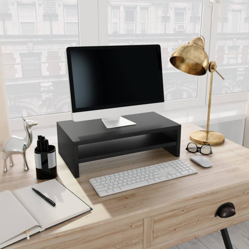 vidaXL Soporte para pantalla madera contrachapada negro 42x24x13 cm vidaXL Soporte para pantalla madera contrachapada negro 42x24x13 cm