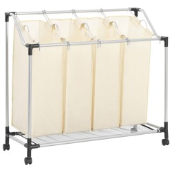 vidaXL Separador de colada con 4 bolsas acero crema