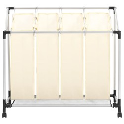 vidaXL Separador de colada con 4 bolsas acero crema