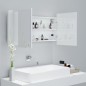 vidaXL Armario espejo de baño LED acrílico blanco brillo 90x12x45 cm