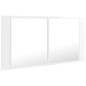 vidaXL Armario espejo de baño LED acrílico blanco brillo 90x12x45 cm