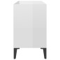vidaXL Mueble de TV con patas de metal blanco brillante 69,5x30x50 cm