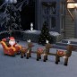 vidaXL Adorno inflable de Navidad Papá Noel y renos LED 490 cm vidaXL Adorno inflable de Navidad Papá Noel y renos LED 490 cm