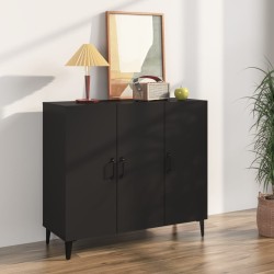 vidaXL Aparador de madera de ingeniería negro 90x34x80 cm