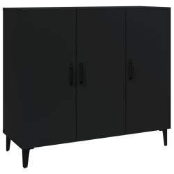 vidaXL Aparador de madera de ingeniería negro 90x34x80 cm
