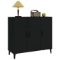 vidaXL Aparador de madera de ingeniería negro 90x34x80 cm vidaXL Aparador de madera de ingeniería negro 90x34x80 cm