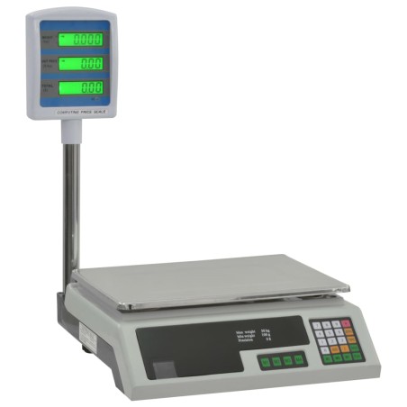 vidaXL Báscula electrónica de mesa con LCD 30 kg