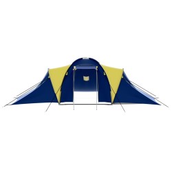 vidaXL Tienda de campaña para 9 personas tela azul y amarillo