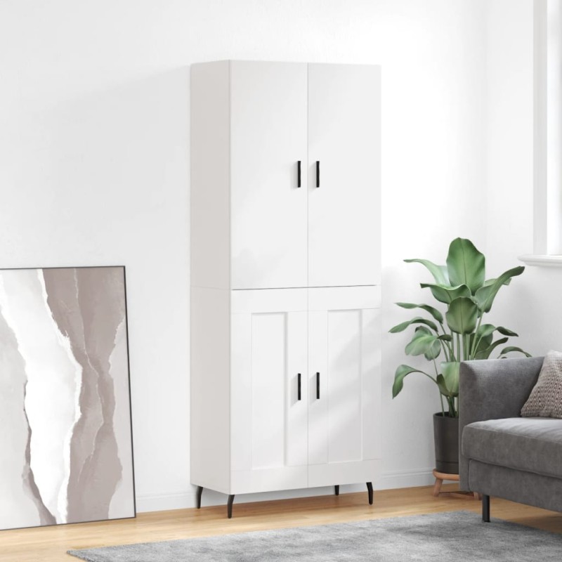 vidaXL Aparador alto madera contrachapada blanco brillo 69,5x34x180 cm vidaXL Aparador alto madera contrachapada blanco brillo 69,5x34x180 cm