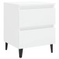 vidaXL Mesita de noche madera contrachapada blanco brillo 40x35x50 cm
