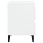 vidaXL Mesita de noche madera contrachapada blanco brillo 40x35x50 cm