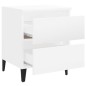 vidaXL Mesita de noche madera contrachapada blanco brillo 40x35x50 cm