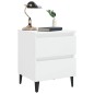 vidaXL Mesita de noche madera contrachapada blanco brillo 40x35x50 cm