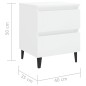 vidaXL Mesita de noche madera contrachapada blanco brillo 40x35x50 cm