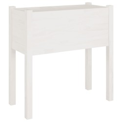 vidaXL Jardinera de madera maciza de pino blanco 70x31x70 cm