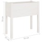 vidaXL Jardinera de madera maciza de pino blanco 70x31x70 cm