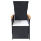 vidaXL Juego de comedor de jardín 9 piezas con cojines negro vidaXL Juego de comedor de jardín 9 piezas con cojines negro