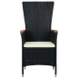 vidaXL Juego de comedor de jardín 9 piezas con cojines negro vidaXL Juego de comedor de jardín 9 piezas con cojines negro