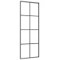 vidaXL Puerta corredera vidrio ESG y aluminio negro 76x205 cm vidaXL Puerta corredera vidrio ESG y aluminio negro 76x205 cm