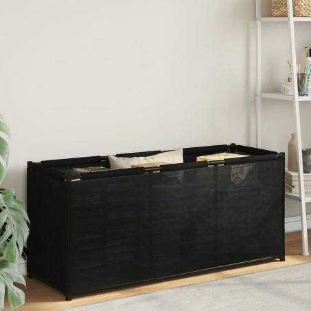 vidaXL Caja de almacenaje tela negra 105x34,5x45 cm