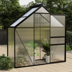 vidaXL Invernadero de aluminio gris antracita 1,33 m²