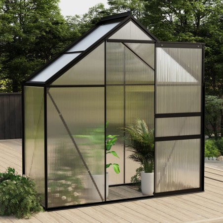 vidaXL Invernadero de aluminio gris antracita 1,33 m²