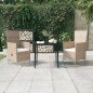 vidaXL Juego de comedor de jardín 3 piezas con cojines beige vidaXL Juego de comedor de jardín 3 piezas con cojines beige