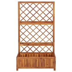 vidaXL Arriate con enrejado madera maciza de acacia 85x38x150 cm