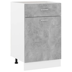 vidaXL Armario inferior cajón contrachapada gris hormigón 50x46x81,5cm