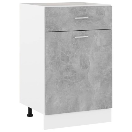 vidaXL Armario inferior cajón contrachapada gris hormigón 50x46x81,5cm