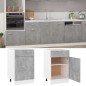 vidaXL Armario inferior cajón contrachapada gris hormigón 50x46x81,5cm vidaXL Armario inferior cajón contrachapada gris hormigón 50x46x81,5cm