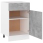 vidaXL Armario inferior cajón contrachapada gris hormigón 50x46x81,5cm vidaXL Armario inferior cajón contrachapada gris hormigón 50x46x81,5cm