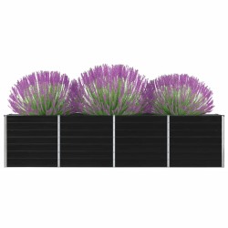 vidaXL Jardinera elevada acero galvanizado gris antracita 320x40x77 cm