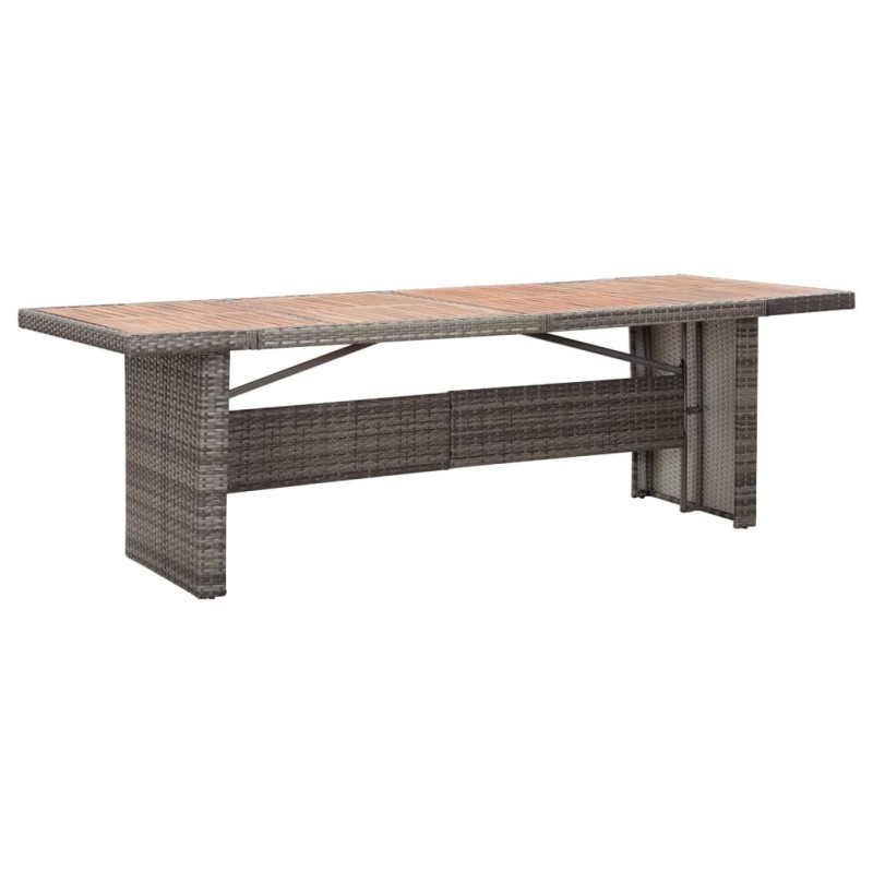 vidaXL Mesa de jardín ratán sintético madera acacia maciza 240x90x74cm vidaXL Mesa de jardín ratán sintético madera acacia maciza 240x90x74cm