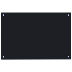 vidaXL Protección salpicaduras cocina vidrio templado negro 90x60 cm