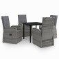 vidaXL Juego de comedor de jardín 5 piezas con cojines gris vidaXL Juego de comedor de jardín 5 piezas con cojines gris