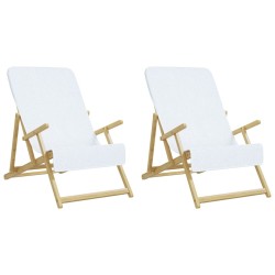 vidaXL Toallas de playa 2 uds tela blanco 400 g/m² 60x135 cm