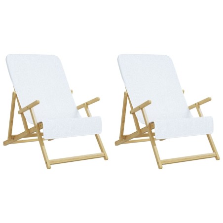 vidaXL Toallas de playa 2 uds tela blanco 400 g/m² 60x135 cm