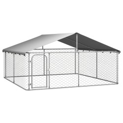 vidaXL Perrera de exterior con tejado 300x300x150 cm