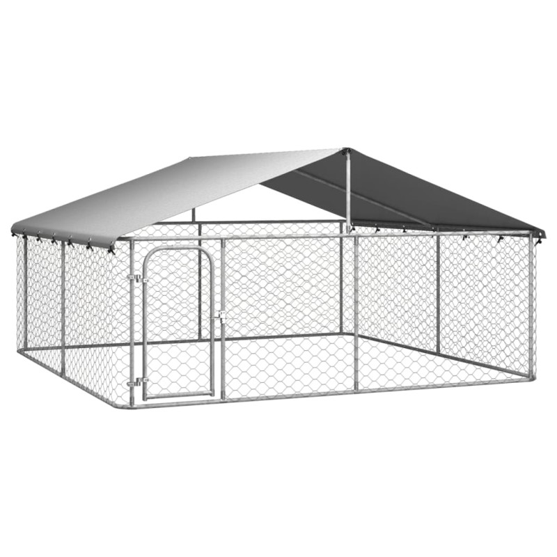 vidaXL Perrera de exterior con tejado 300x300x150 cm vidaXL Perrera de exterior con tejado 300x300x150 cm