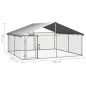 vidaXL Perrera de exterior con tejado 300x300x150 cm vidaXL Perrera de exterior con tejado 300x300x150 cm
