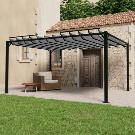 vidaXL Cenador con techo persiana 3x4 m tela y aluminio antracita 