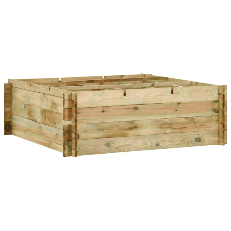 vidaXL Jardinera de verduras madera pino impregnada 120x120x40 cm vidaXL Jardinera de verduras madera pino impregnada 120x120x40 cm